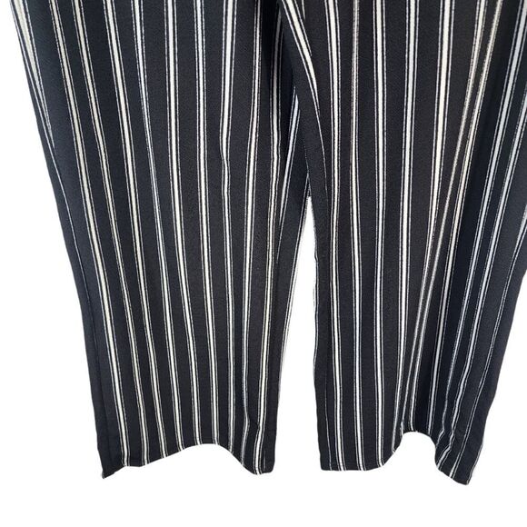 H&H by Harmony & Havoc Black White Striped High Rise Belted Wide Leg Pants Xl - Picture 7 of 8